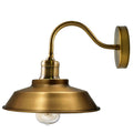 Vintage Yellow Brass Swan Neck Wall Sconce E27 Lamp Holder