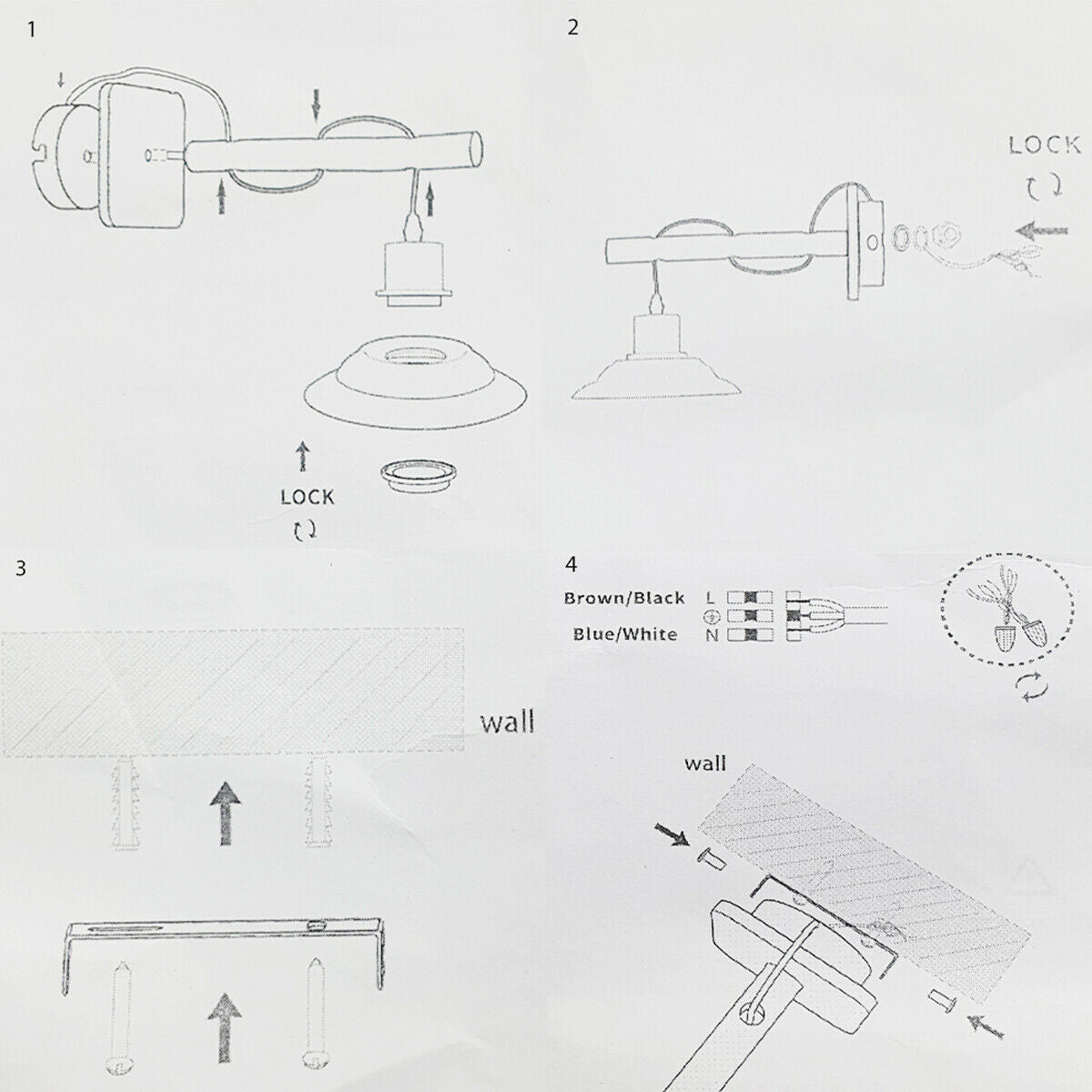 bedside wall lights size