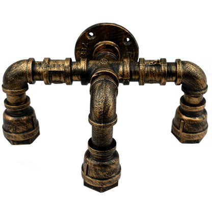 Vintage Iron Water Pipe Wall Lamp with E27 Socket - Industrial Loft Lighting for a Retro Ambiance-