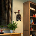 Brushed Copper Industrial Cage Lights Metal Water Pipe Wall Lamp-Application image