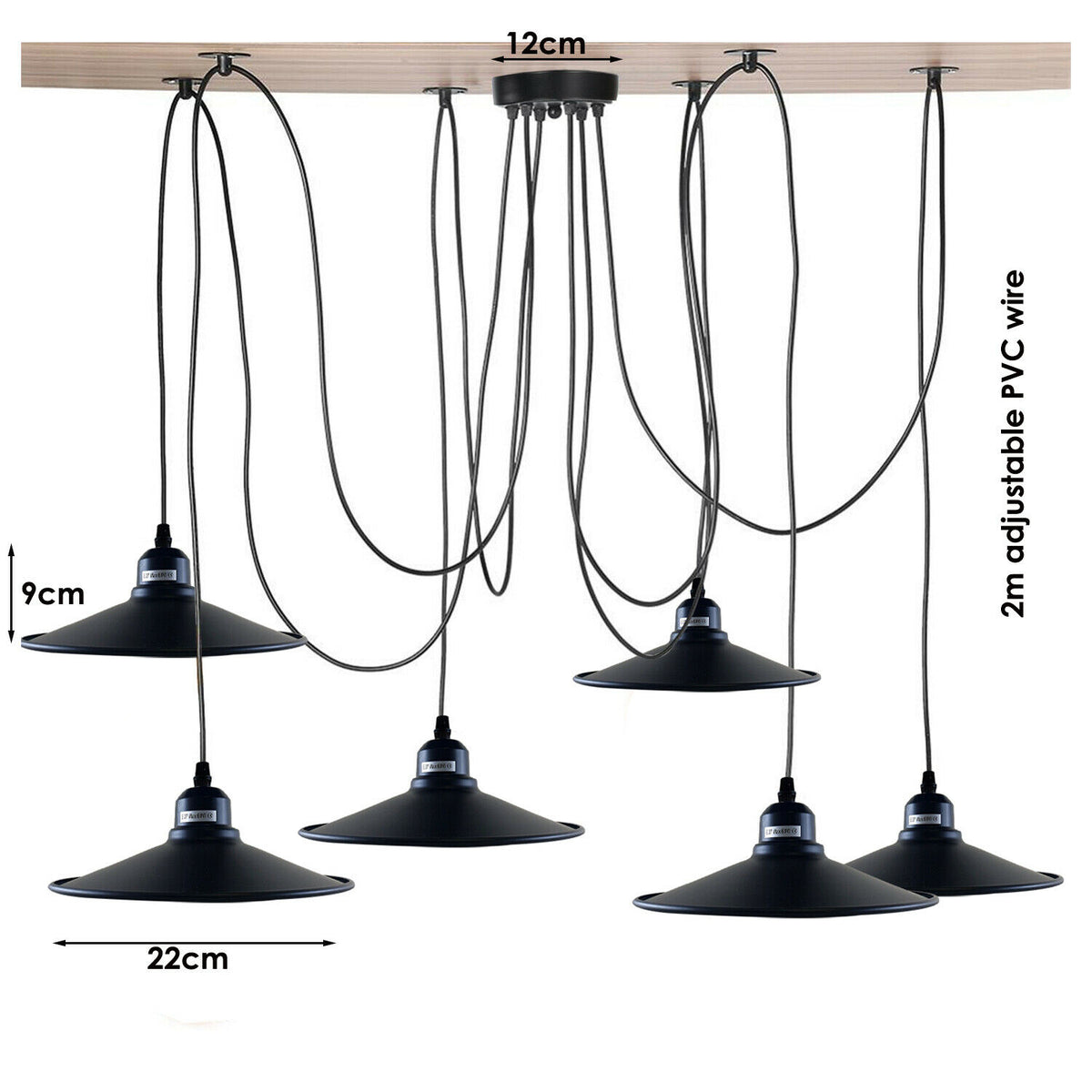 Retro 5-Arm Pendant Light | Industrial | Vintage | Adjustable | E27 ~2587
