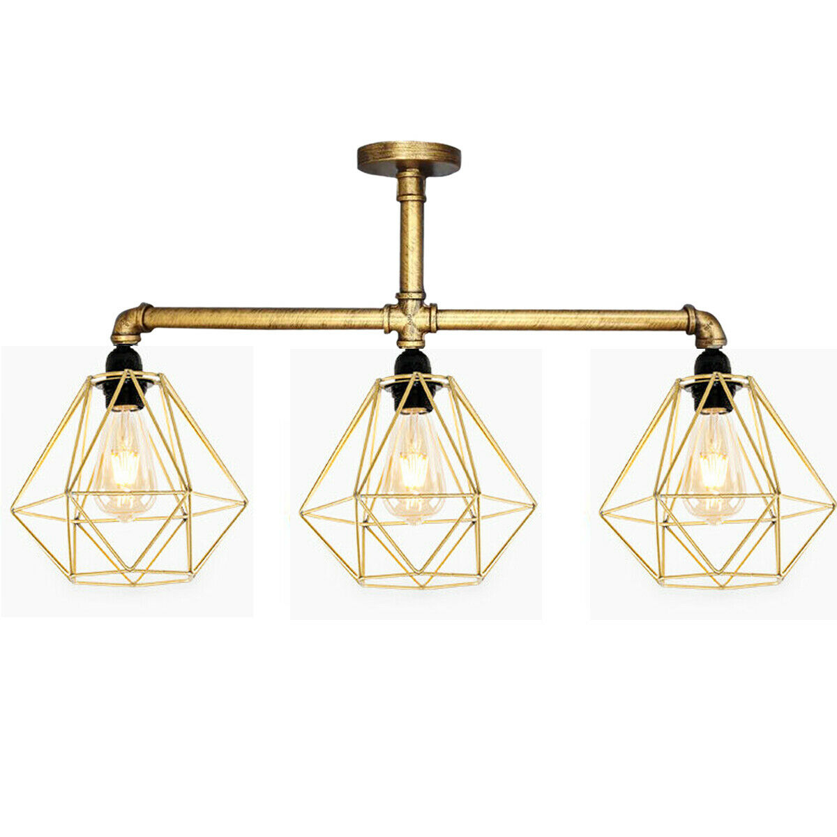 Vintage Industrial Ceiling Lights Metal Pipe Retro Loft Pendant Lamps~1864 - Vintagelite