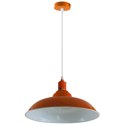 Modern Industrial Orange Colour Shade Ceiling Pendant Light