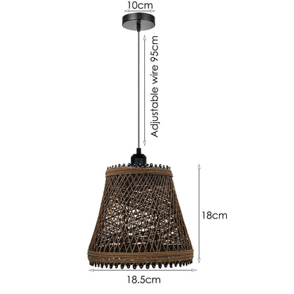  2PACK Rattan Cage Shade Wicker Echo friendly Pendant Light-Size Image