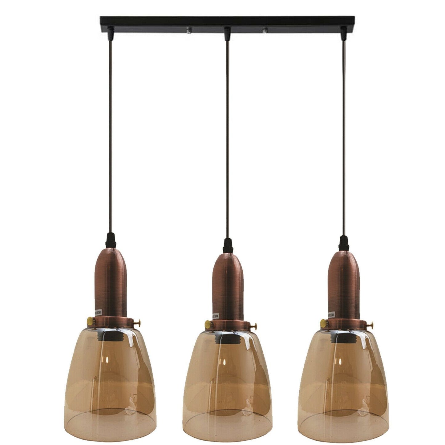 3way Retro Ceiling Light Glass Hanging Pendant Lamp Shade