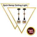 Vintage Pendant Shade Modern Hanging Retro Lighting Industrial Metal Hemp Ceiling Light - Vintagelite