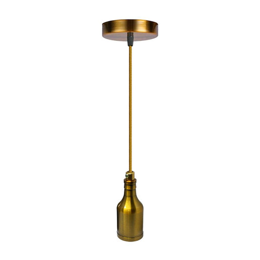 Yellow Brass Bottle Type Bulb Holder Pendant Light - Vintagelite