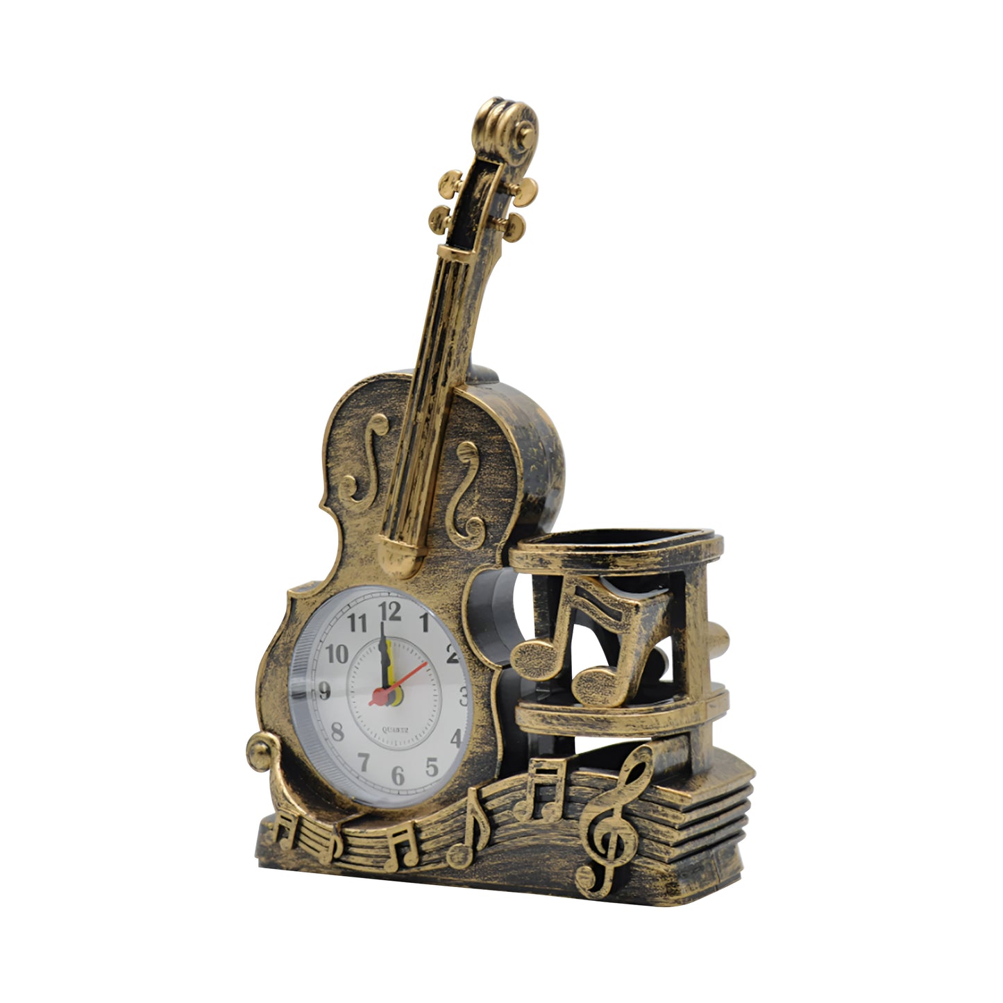 Violin Clocks Pen Holder for Home Desk clock
