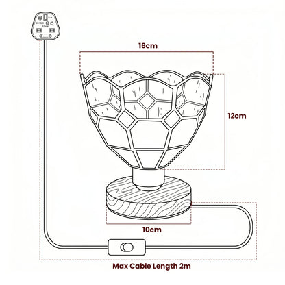 Wooden Table Lamp with Mosaic Glass Shade E27~4038