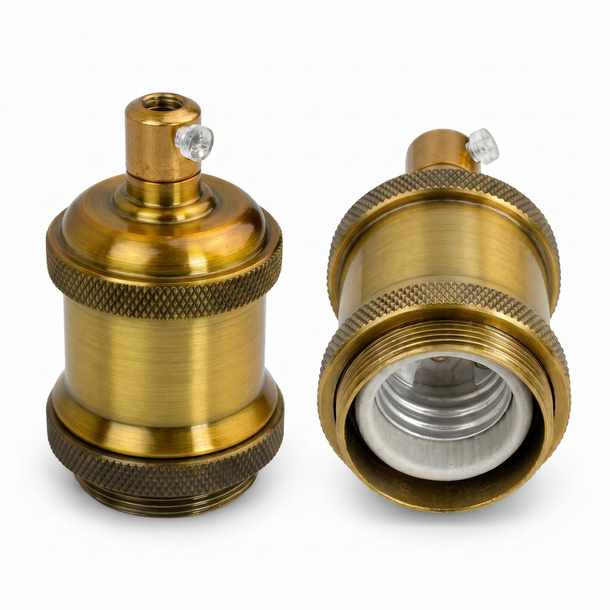 E27 Retro Metal Lamp Holder, Vintage Edison Screw Bulb Socket for Pendant Lights ~3270