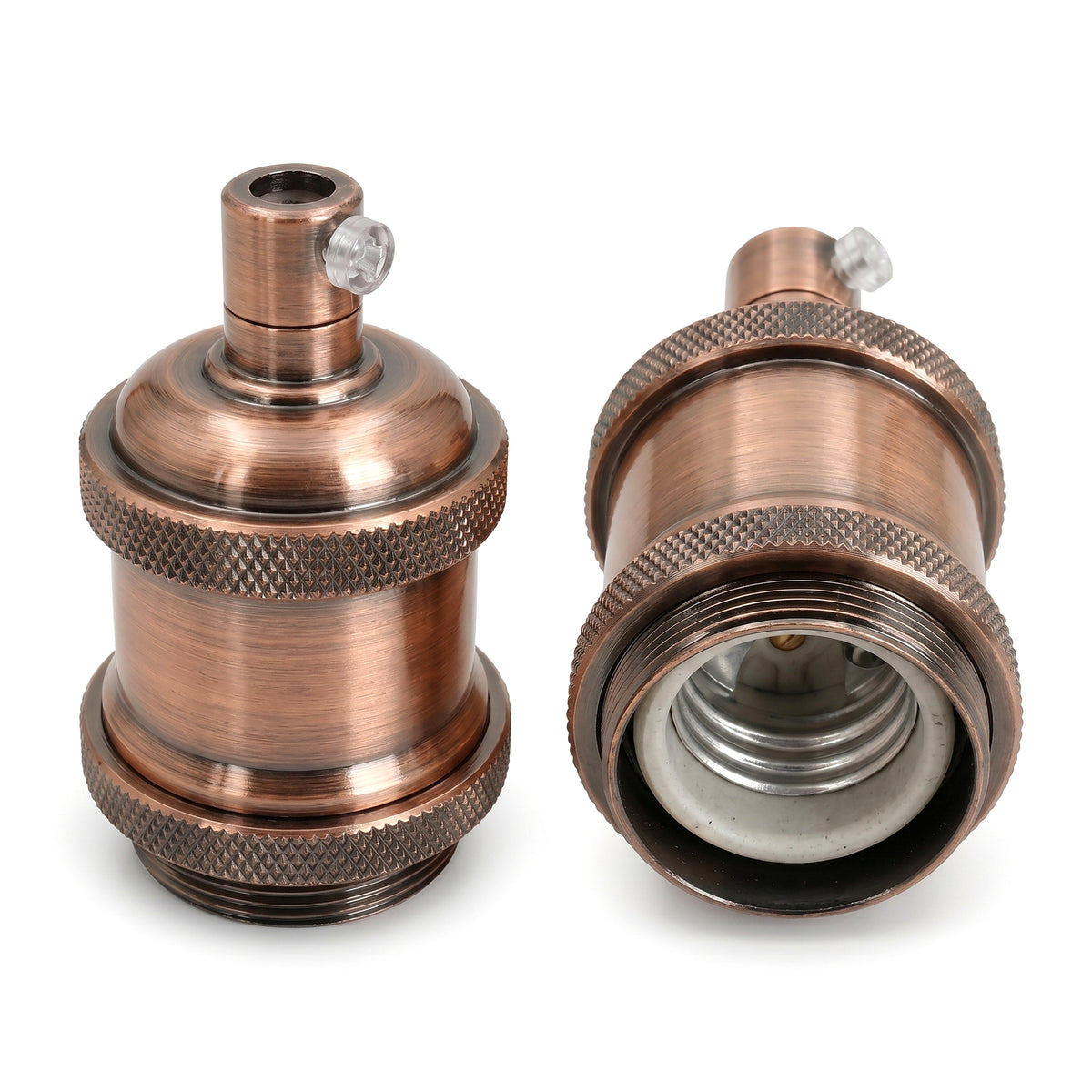 E27 Retro Metal Lamp Holder, Vintage Edison Screw Bulb Socket for Pendant Lights ~3270