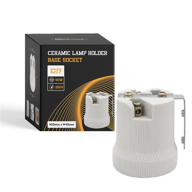 E27 Ceramic Lamp Holder Porcelain Edison Screw Bulb Socket ~ 3240