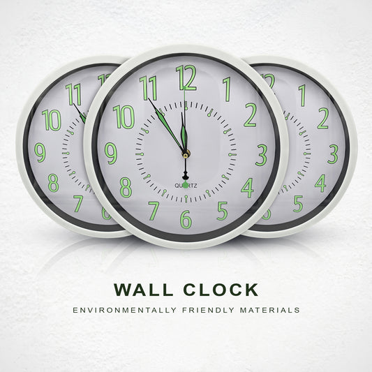 Dark Glow Wall Clock Silent Round Wall Clocks