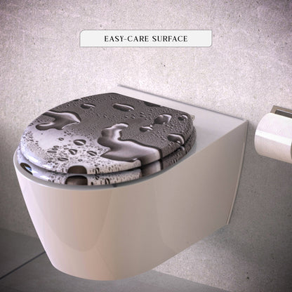 Hard Close Oval Shape MDF Toilet Seat With Easy Clean for Bathrooms~3469