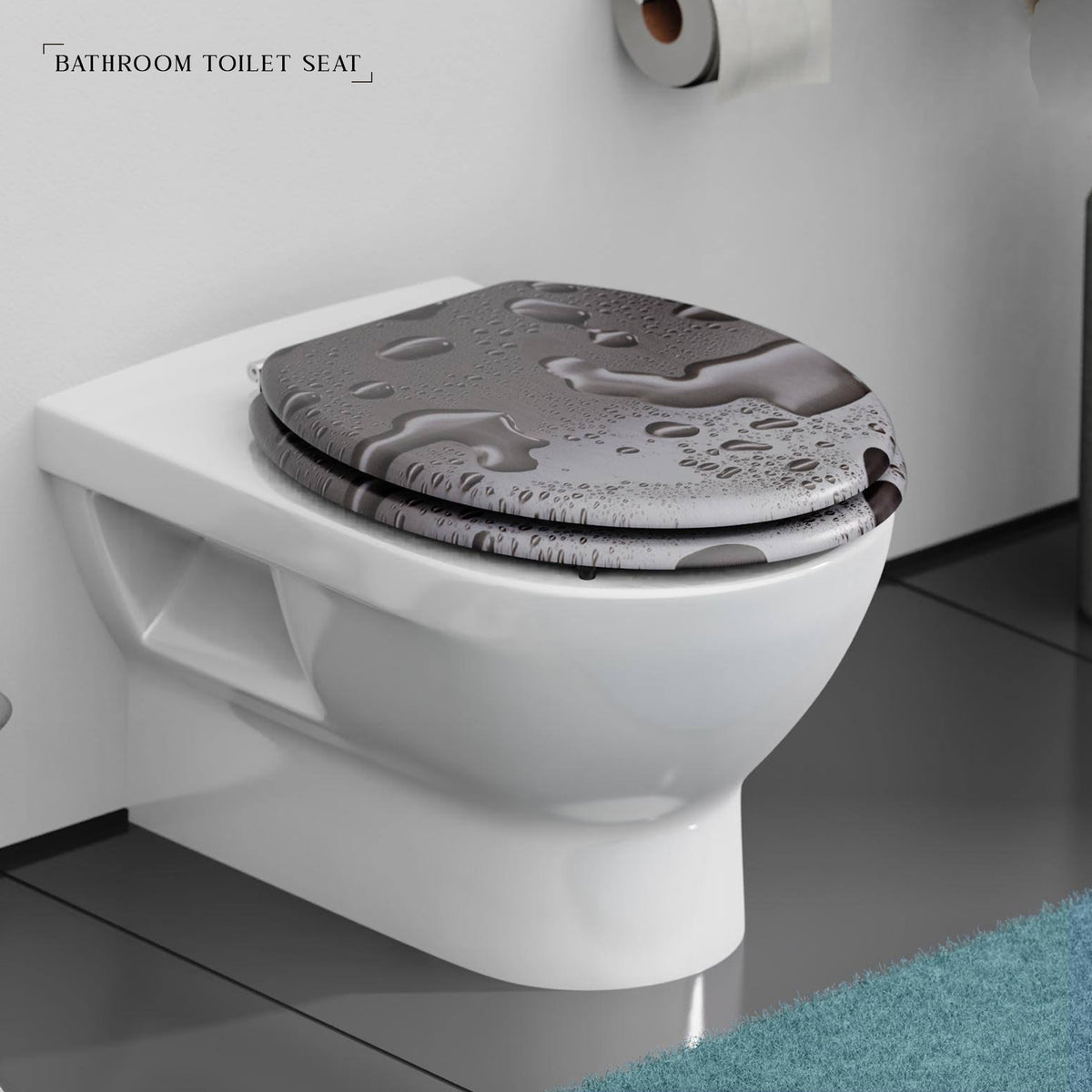 Hard Close Oval Shape MDF Toilet Seat With Easy Clean for Bathrooms~3469