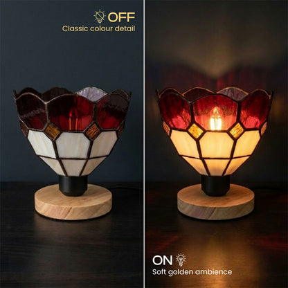 Wooden Table Lamp with Mosaic Glass Shade E27~4038