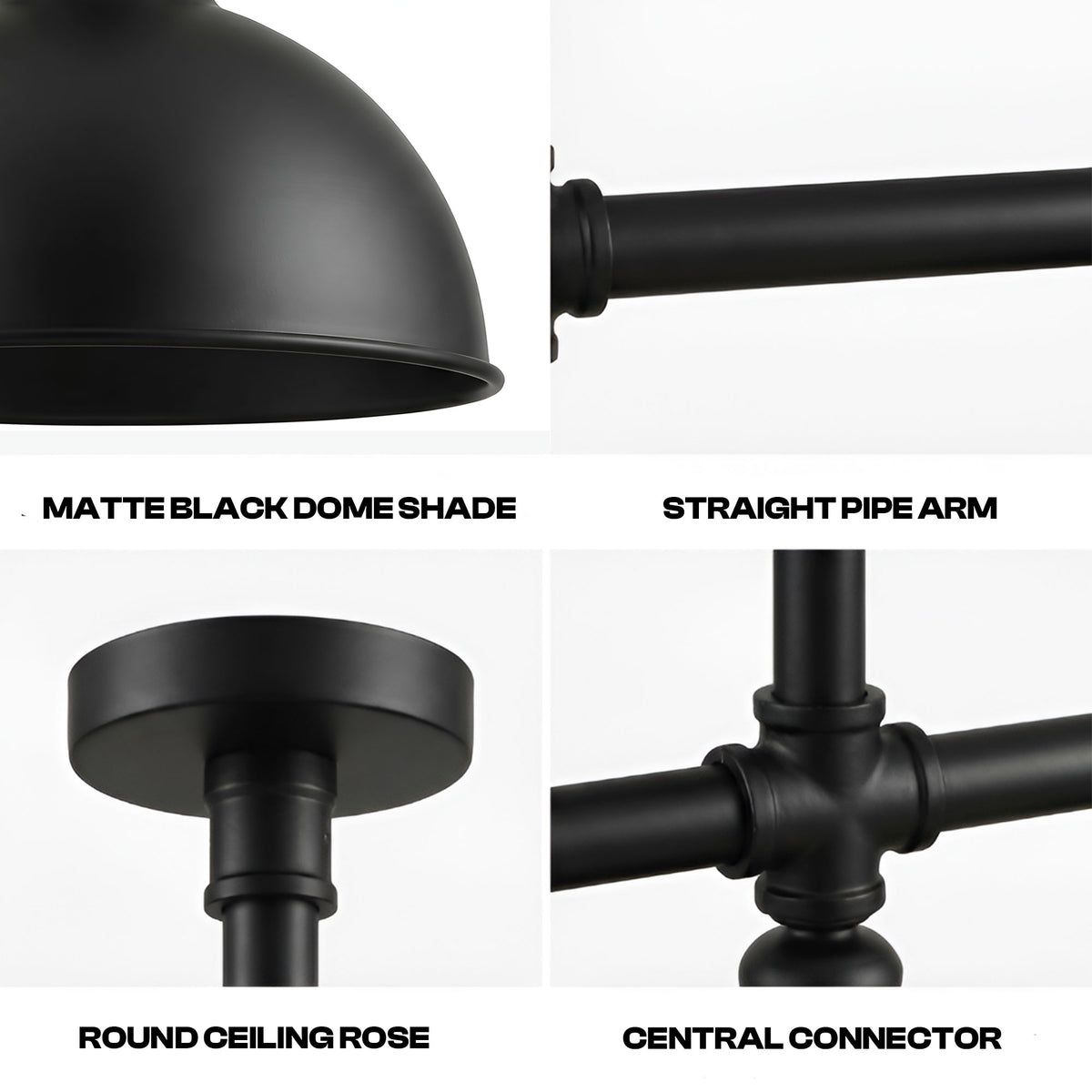 Industrial Pipe 3 Way Ceiling Light Adjustable E27 Steampunk~2690