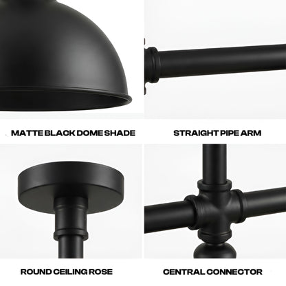 Industrial Pipe 3 Way Ceiling Light Adjustable E27 Steampunk~2690