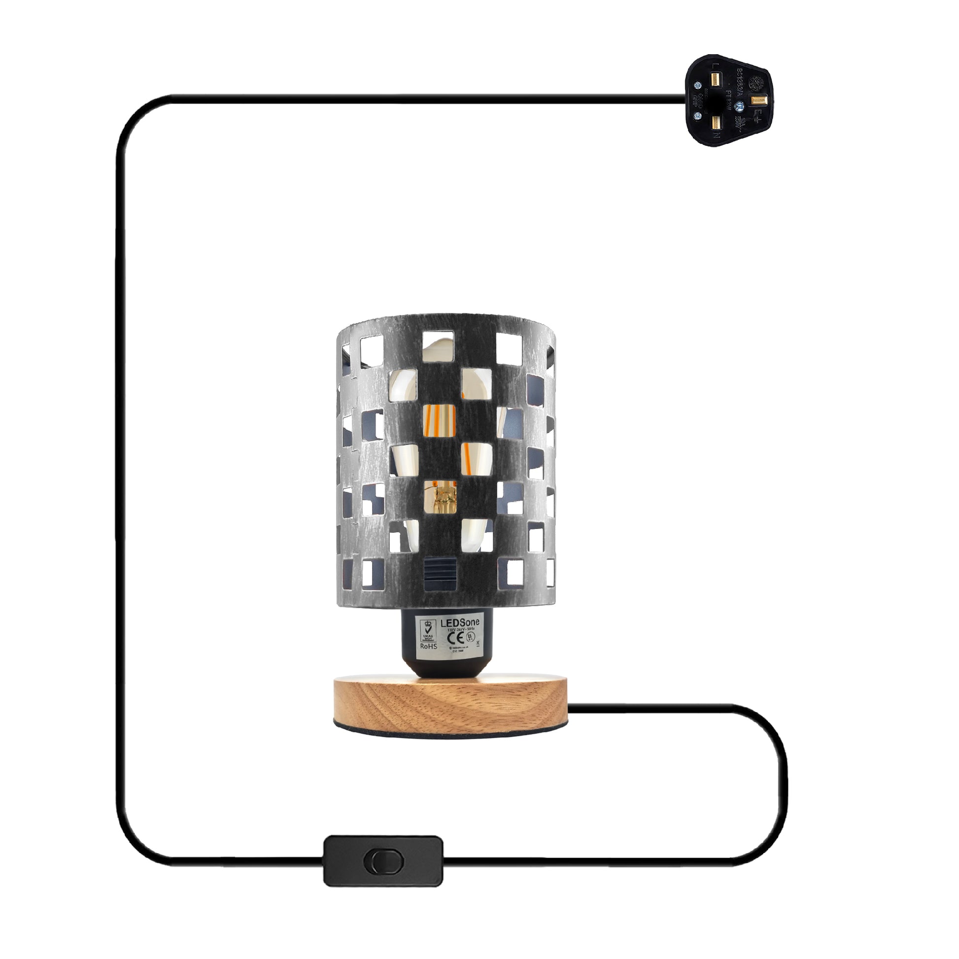 Bedside Table Lamp Wood