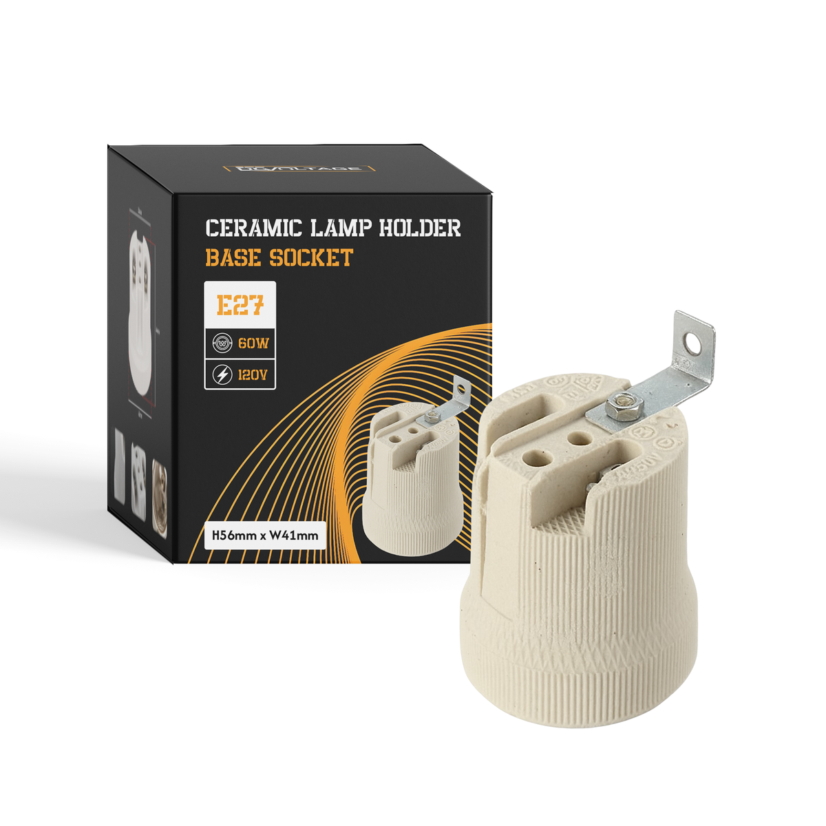 E27 Bulb Holder Edison Screw White Ceramic Porcelain Lamp Holder ~3239