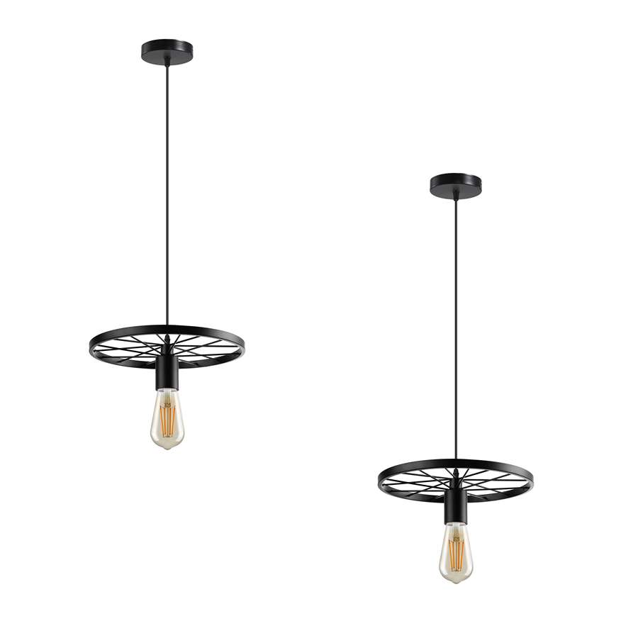 Modern Industrial Retro Pendant Lamp Ceiling Light Wheel Light