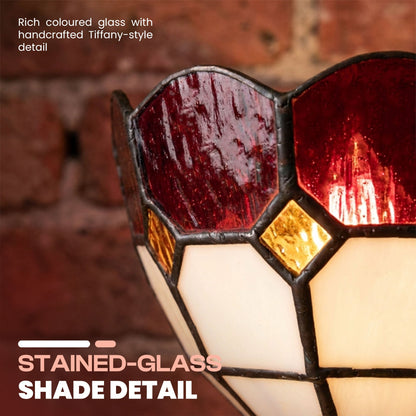 Wooden Table Lamp with Mosaic Glass Shade E27~4038