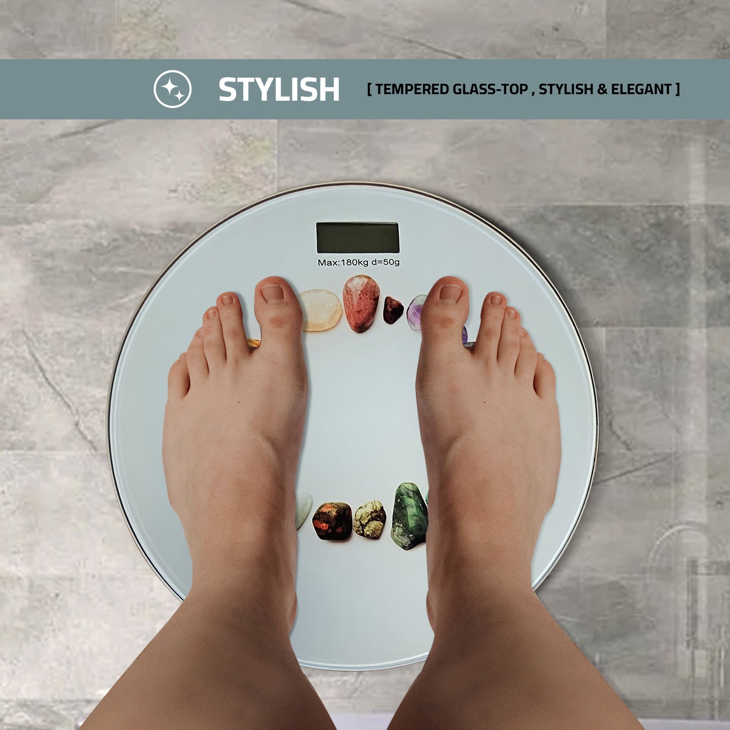 Digital Bathroom Scales for Body Weight Picture Printing Scales~3614