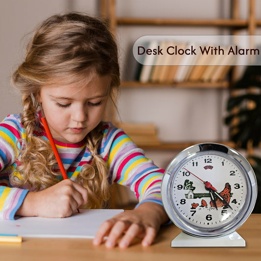 Animated Rooster Eating Rice Alarm Clock