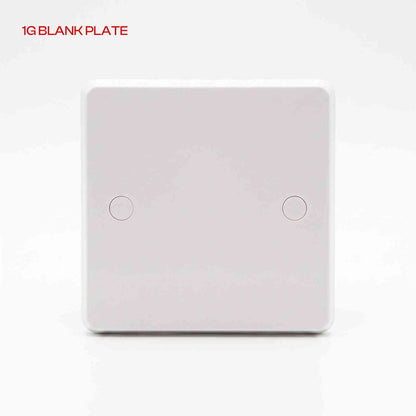 White Blanking Plate 1 Gang and 2 Gang Curved Edge~4036