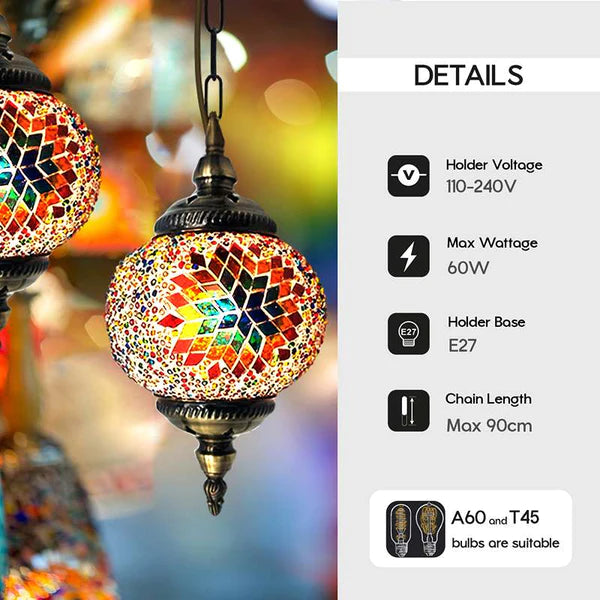 Multipile Coloured Cluster Bell colourful pendant Light -Detail Image
