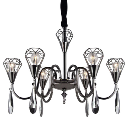 Chandelier Raindrop 6 Lamp Ceiling Light, Vintage Hanging Pendant Lamp~3640