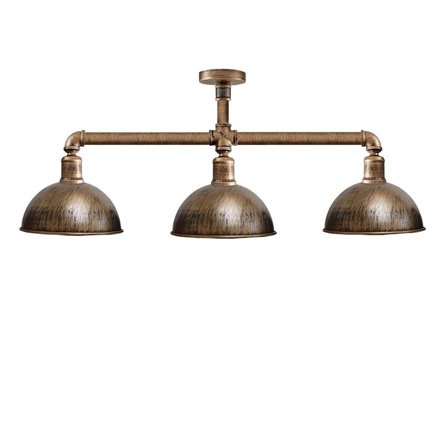 Industrial Retro Texas Style Pipe Flush Metal Ceiling Lamp