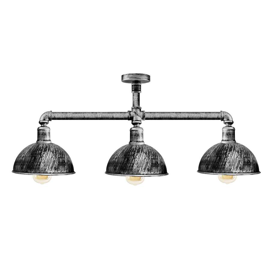 Industrial Retro Texas Style Pipe Flush Metal Ceiling Lamp