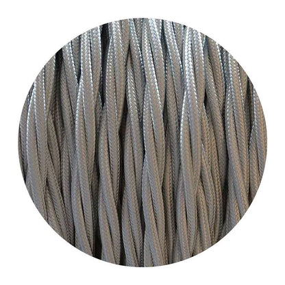 Grey Twisted Vintage fabric Cable Flex0.75mm 2 Core~1049