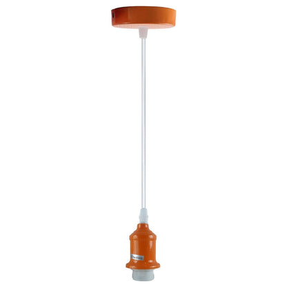 E27 Pendant Holder Ceiling Light Fitting Vintage Industrial Orange