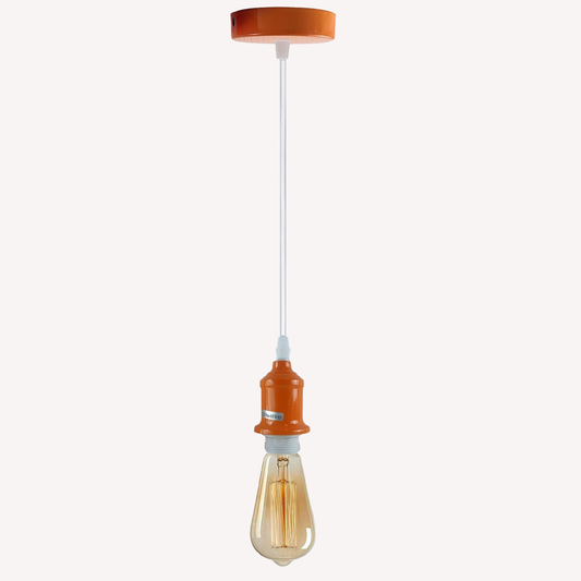 Orange E28 Hanging Lamp Holder - Add a Vibrant Pop of Color to Your Lighting Setup