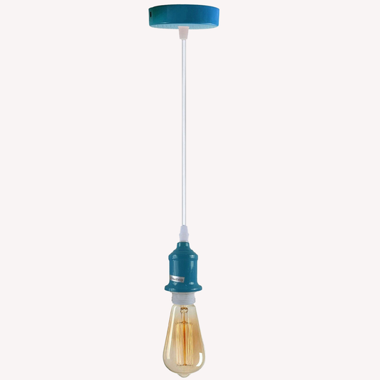 2PACK-Cyan blue Ceiling Light Fitting E27 hanging bulb holder 