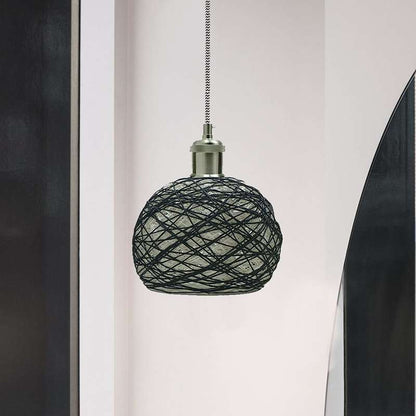 Vintage Simple Pendant Light Suspension Lamp Cage Woven Pendant Lamp~1793