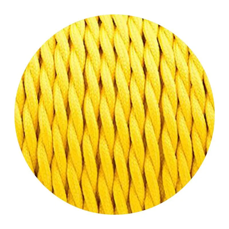 Yellow Twisted Vintage fabric Cable Flex0.75mm 2 Core
