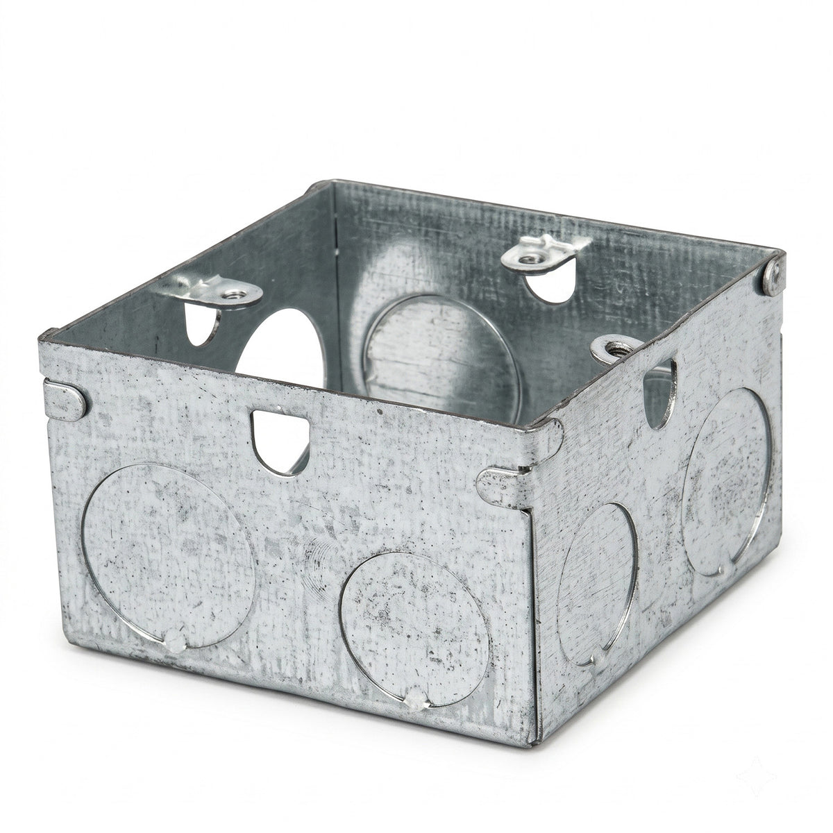 2 x 1 Gang 47mm Deep Galvanised Back Box 73 x 73mm Metal Wall Box~4212
