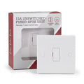 White 13A Fused Connection Unit, Single Gang Fused Spur FCU~4086