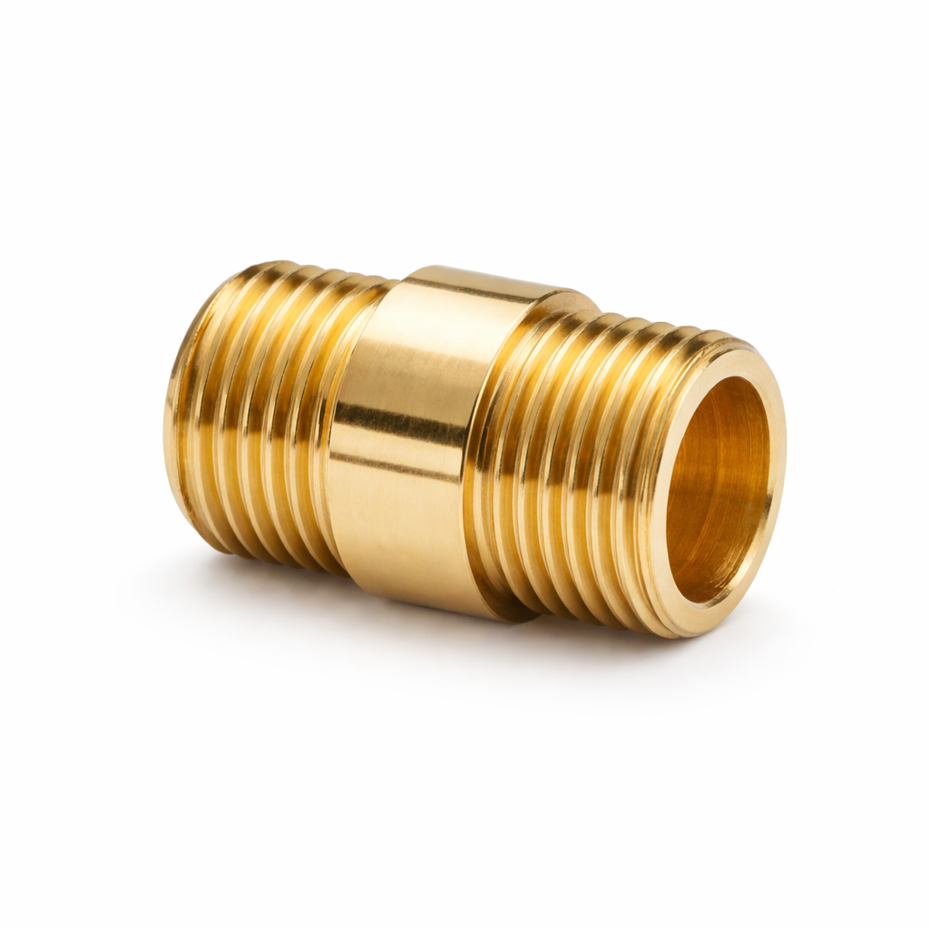 Lighting Nipple Connector 16mm Male Thread Hex Centre Chrome White Yellow Brass ~4044