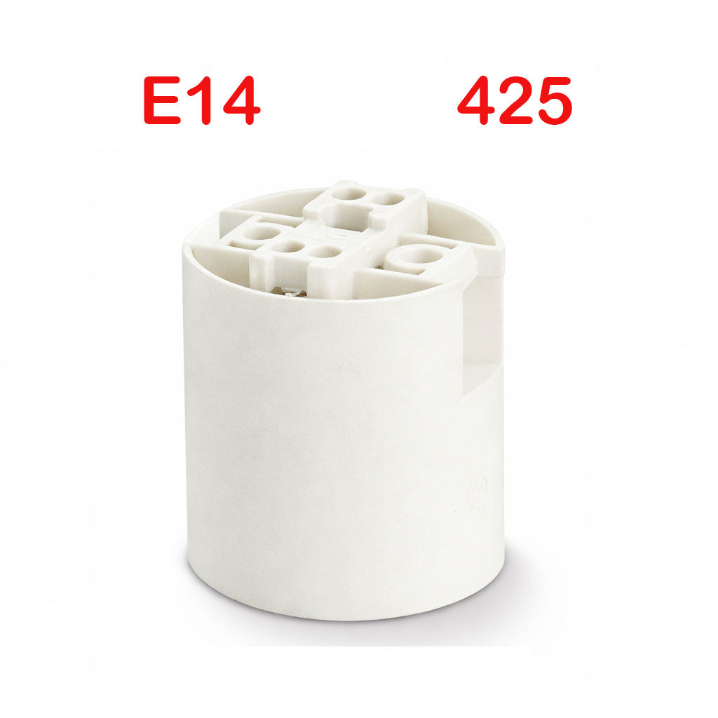 E14 SES Thermoplastic Lamp Holder – Black or White ~4069