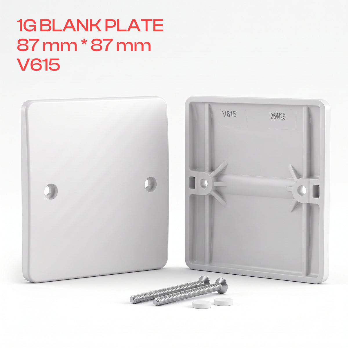 White Blanking Plate 1 Gang and 2 Gang Curved Edge~4036