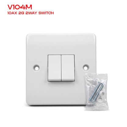 1, 2 & 3 Gang 2 Way White Light Switches 250V AC~4035