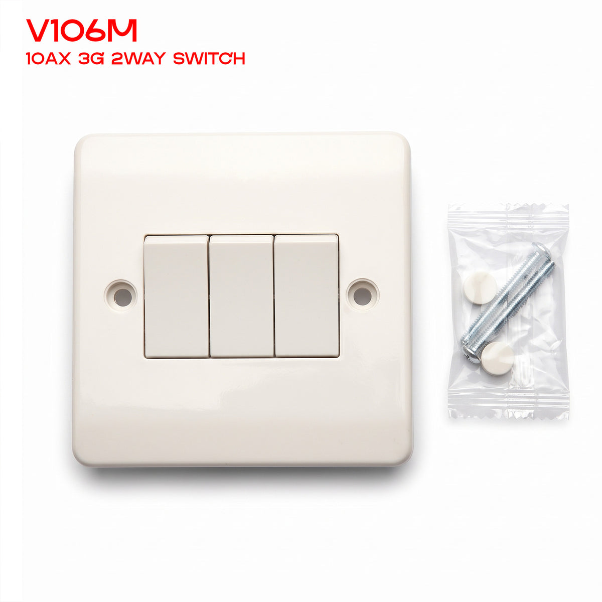 1, 2 & 3 Gang 2 Way White Light Switches 250V AC~4035