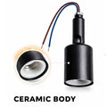 E27 B22 Lamp Holder Black Ceramic Gold Vintage Industrial Style~4047
