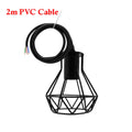 Diamond Black Wire Cage Pendant Light – E27 with 2m Black Cable ~4037