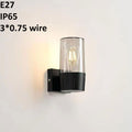 IP65 Outdoor Wall Light – Black Aluminium with Clear Glass