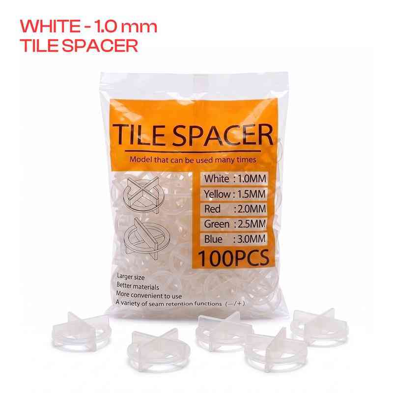 100 Pack Reusable Tile Spacers for Floor & Wall Tiling~4072